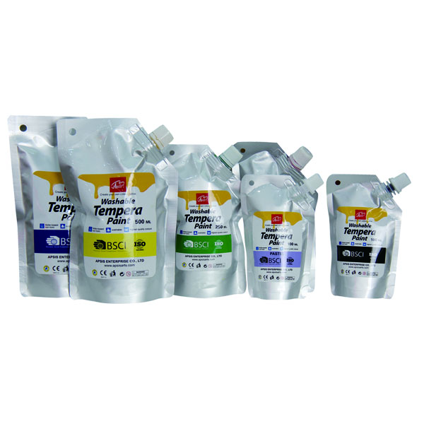 tempera color in plastic bag