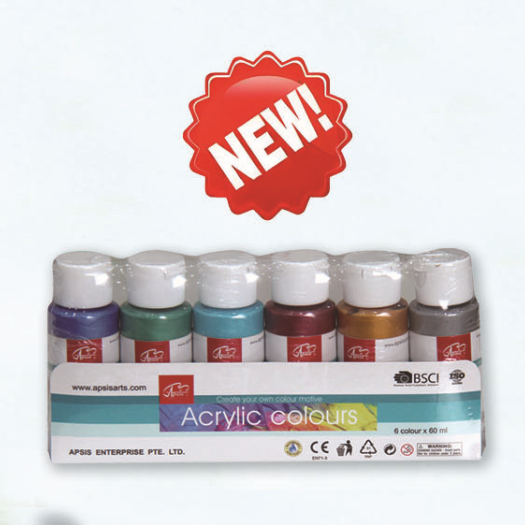 6colors*60ml acrylic color in bottle wit