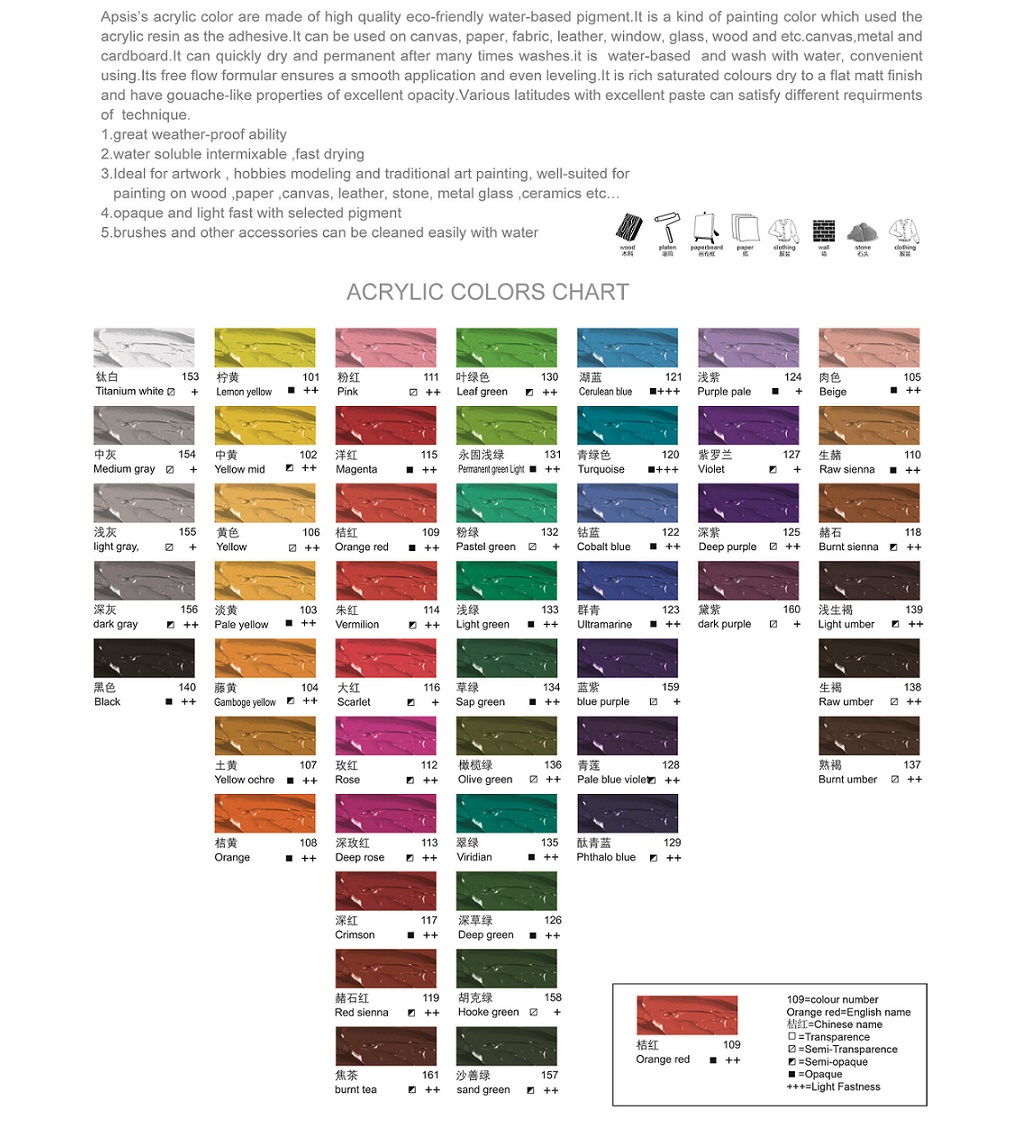 6colors*100ml acrylic color in aluminum-